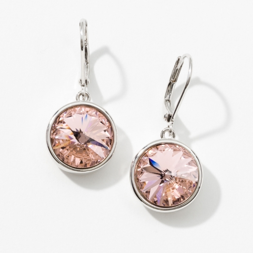 Touchstone Crystals by Swarovski LULU Earrings Vintage Rose Rhodium…